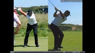 Jon Rahm golf swing  Long Iron faceon amp downtheline July 2017 [upl. by Ardeha541]