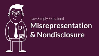 Misrepresentation and Nondisclosure  Contracts  Defenses amp Excuses [upl. by Lasorella]