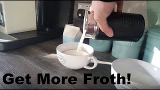 How to Get More Froth from Your Nespresso Coffee Aeroccino  Nespresso tips and help [upl. by Kcod]